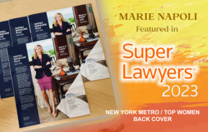 Marie Napoli on the back cover of Super Lawyers magazine
